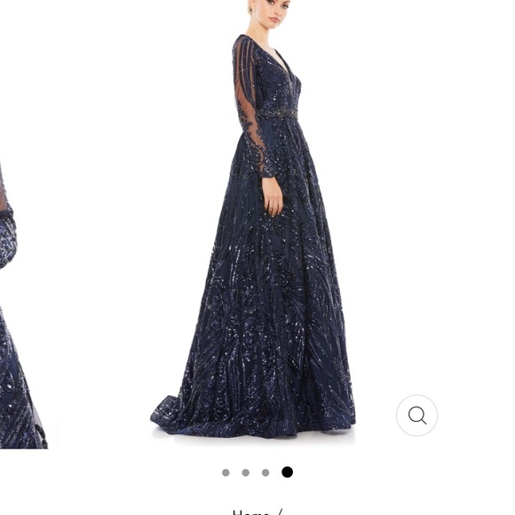 Mac Duggal Blue Formal Gown Dress 4 Small Floor length WORN ONCE Mother of bride - Picture 6 of 16